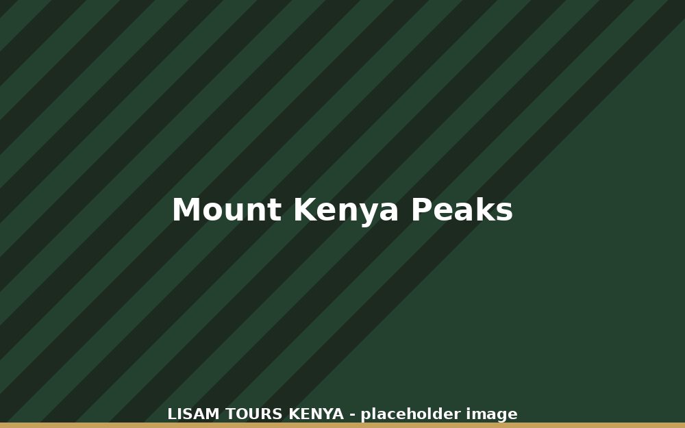 The jagged peaks of Mount Kenya seen from the moorland zone